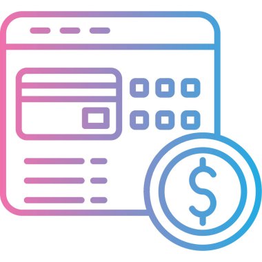 Para ikonlu kredi kartı. Basit resimleme