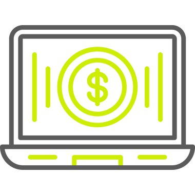 Dizüstü bilgisayar simgesi vektör çizimi