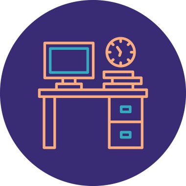 Ofis ve modern simgenin vektör illüstrasyonu