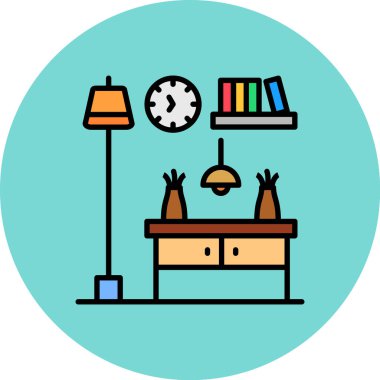 Lambalı bir odanın vektör çizimi