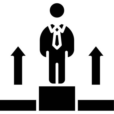 Bayrak simgesi, vektör illüstrasyonlu iş adamı