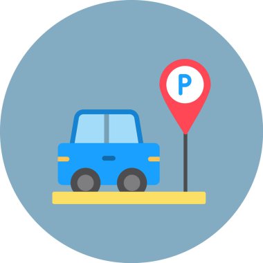 park işareti vektör renk simgesi