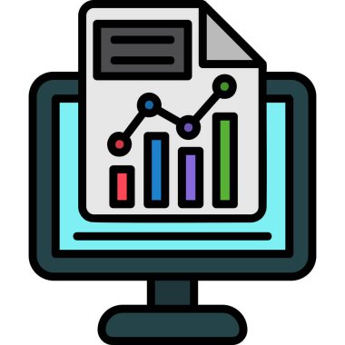 analitik grafik rapor simgesi doldurulmuş - ana hatlar biçimi