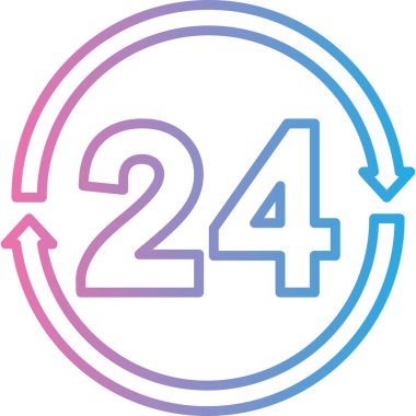 Taslak biçiminde 24 saat servis simgesi