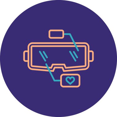 kalp ağı simgesi basit illüstrasyon