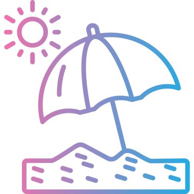 Şemsiye. Web simgesi basit illüstrasyon