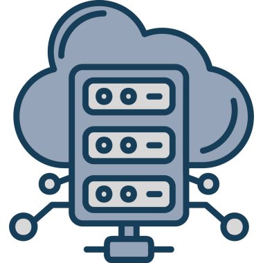 Bulut deposu. Web simgesi basit illüstrasyon