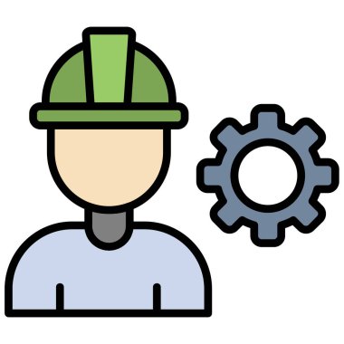 Vites vektör çizimi olan mühendis