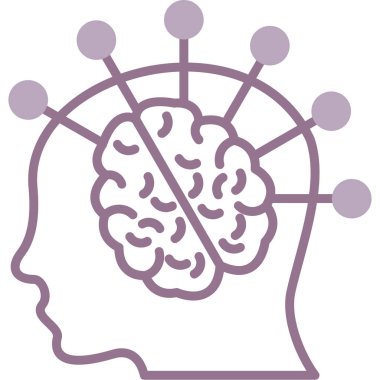 Beyin simgesi, basit vektör çizimi