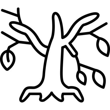 Ağaç ormanı doğa simgesi taslak biçiminde