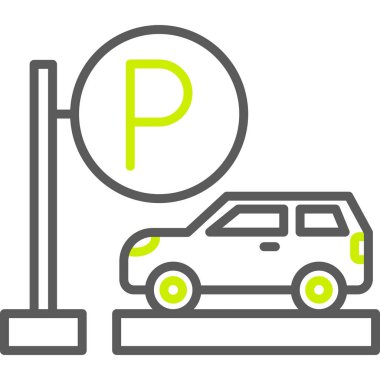 park işareti vektör renk çizgisi simgesi