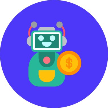 robot. Web simgesi basit illüstrasyon
