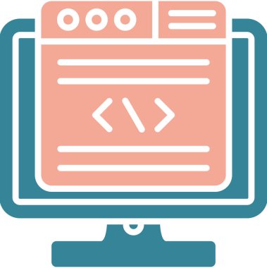 Kodlama programlama simgesi - ana hatlar biçiminde