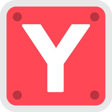 alfabe harfi y simgesi, düz tasarım biçimi