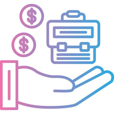 Para için. Web simgesi basit illüstrasyon