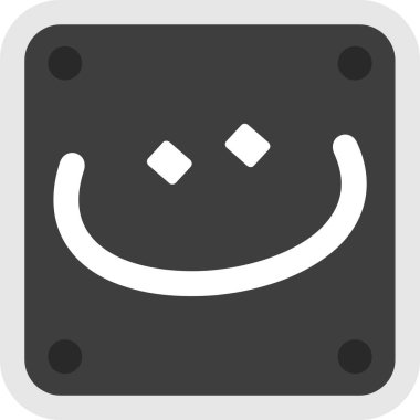 Gülümse gülen yüz simgesi, basit vektör illüstrasyonu