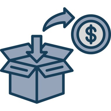 iş parası finans simgesi doldurulmuş dış hat biçimi