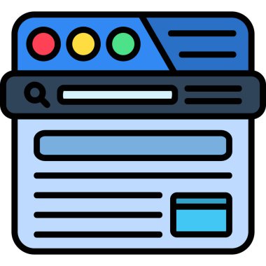 Web tasarım arayüzü simgesi doldurulmuş ana hatlar biçiminde