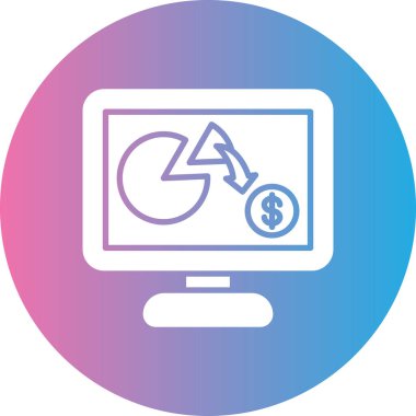 ok ikonlu bilgisayar. vektör illüstrasyonu