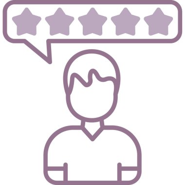 Müşteri geri bildirim simgesi. Beyaz arkaplanda izole edilmiş web tasarımı için müşteri geribildirim vektör simgelerinin basit çizimi