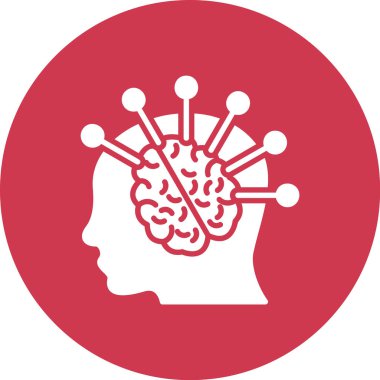 Beyin. Web simgesi basit illüstrasyon