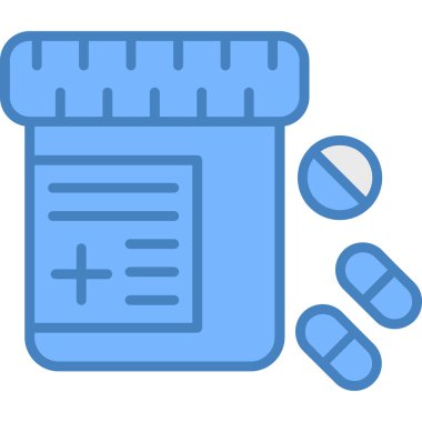 İlaç ikonlu ilaç şişesi.