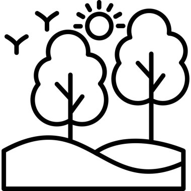 Ağaçlar. Web simgesi basit illüstrasyon