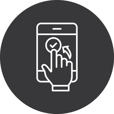 Cep telefonunda parmak işareti simgesi, vektör illüstrasyonu