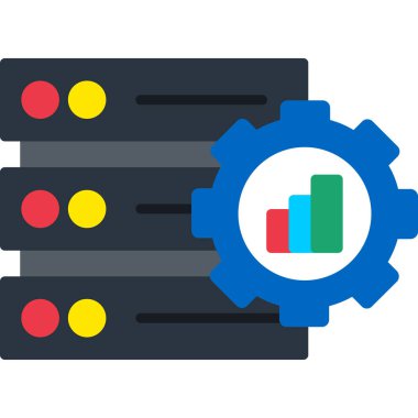 veri veritabanı sunucu simgesi düz biçimli