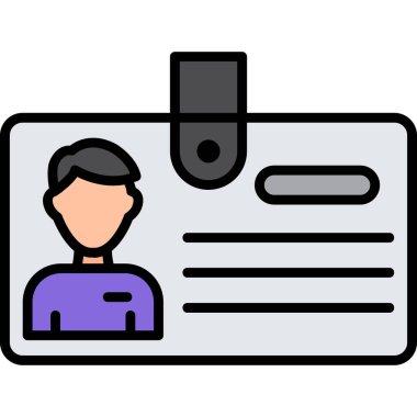 Kimlik kartı simgesi, vektör illüstrasyonu