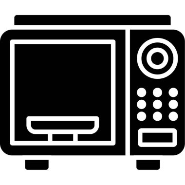 Mikrodalga simgesi, vektör illüstrasyonu