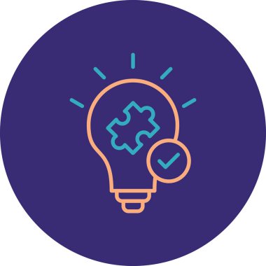 Fikir simgesi, vektör illüstrasyonlu ampul