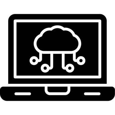 Bulut hesaplama simgesi vektör illüstrasyonu