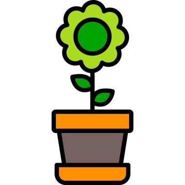 Saksı. Web simgesi çizimi tasarımı