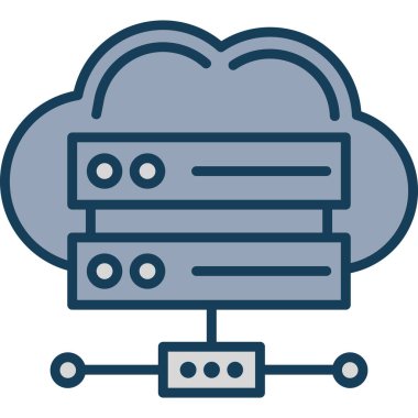 Bulut Sunucusu. Basit illüstrasyon