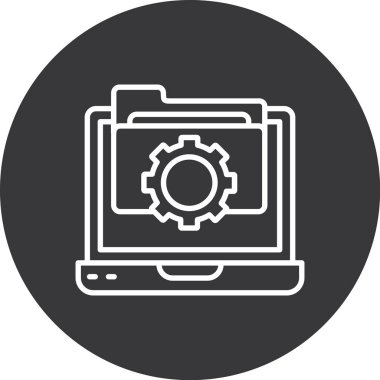 Dizüstü bilgisayar simgesi vektör çizimi