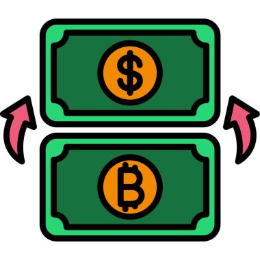 para değişimi simgesi, renk biçimi