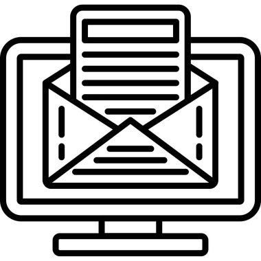 posta zarfı simgesi, vektör illüstrasyonu