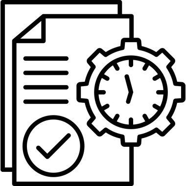 zaman yönetimi simgesi, vektör illüstrasyonu