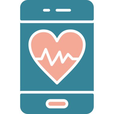 Puls çizgisi vektör simgesine sahip akıllı telefon