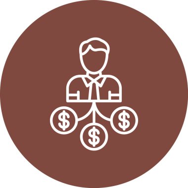 İş konsepti. Doların vektör çizimi. daire