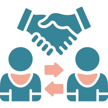 iş el sıkışma düz simgesi