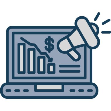 ticari pazarlama vektör çizgisi simgesi.