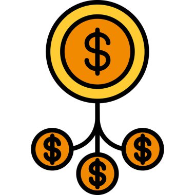 Dolar ağacı simgesi. Web için para vektör simgelerinin özet çizimi