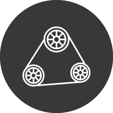 Araç tekeri simgesinin vektör illüstrasyonu