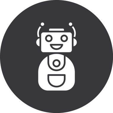 robot düz simgesi, vektör, illüstrasyon