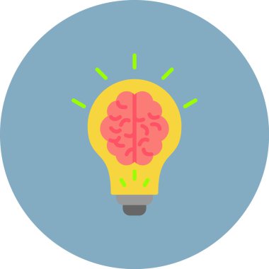 Beyin. Web simgesi basit illüstrasyon