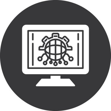 Bilgisayar simgesi interneti, vektör illüstrasyonu