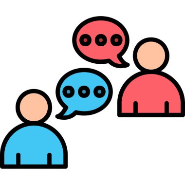 Sosyal ağlar simgesi renk ana hatları vektörü