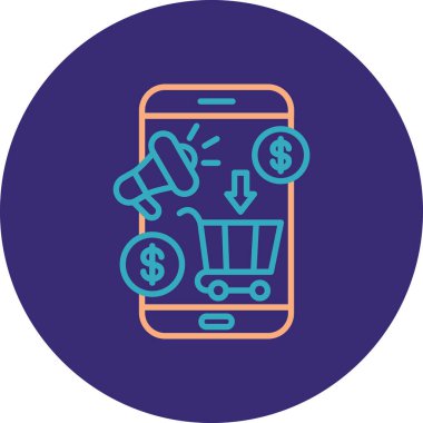 Mobil uygulamalı alışveriş arabası ve akıllı telefon vektör illüstrasyon tasarımı